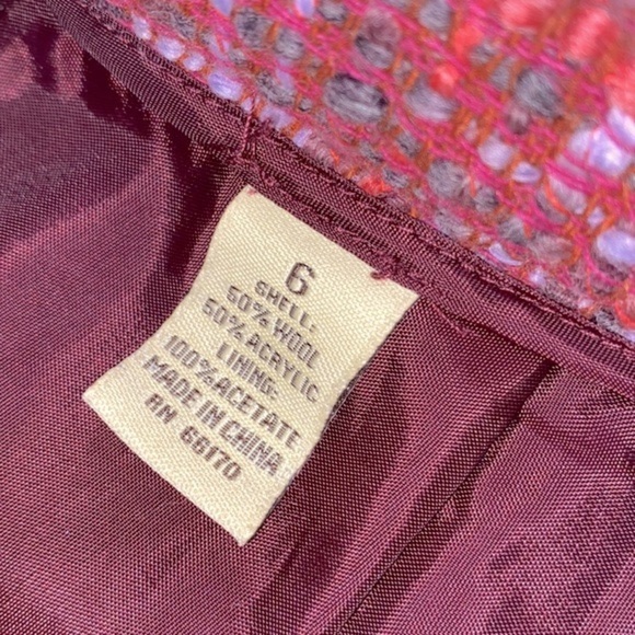 Elevenses by Anthropologie pink flare skirt tweed wool blend size 6 - Picture 6 of 10